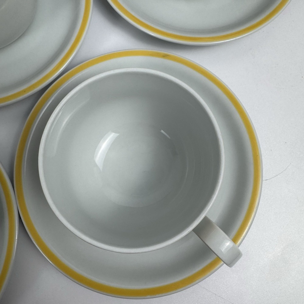 Vtg Vista Alegre Block VA Disco Tea Set Portugal 6 Cups Saucers Cream Sugar MCM - Picture 6 of 16